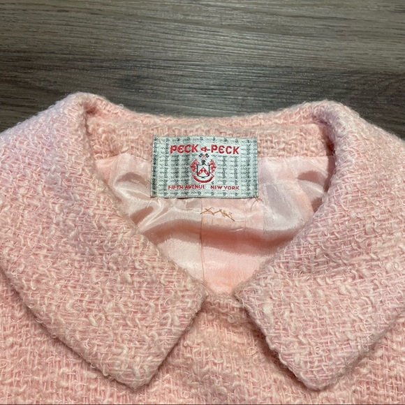 VINTAGE- Peck & Peck 1960s Pink Tweed Blazer Mod - Picture 10 of 12